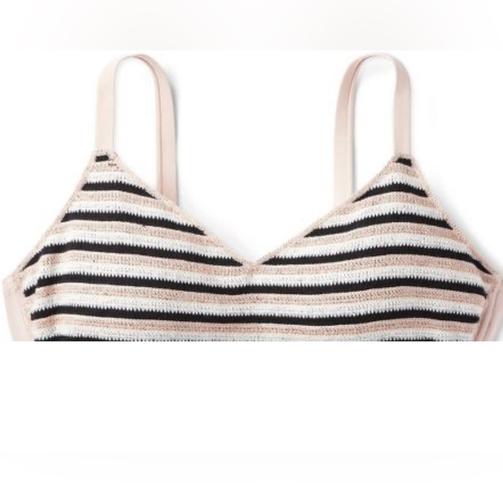 Women's Striped Crochet Bralette Bikini Top - Wild Fable